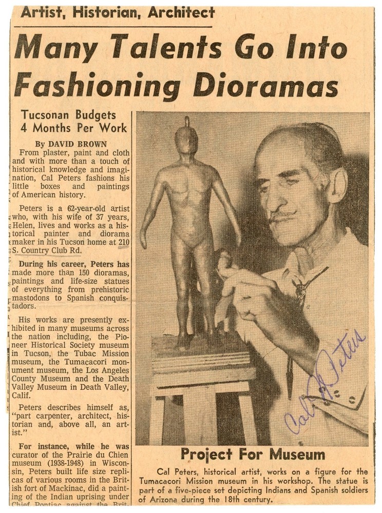 Cal Peters - Signed Newspaper Clipping