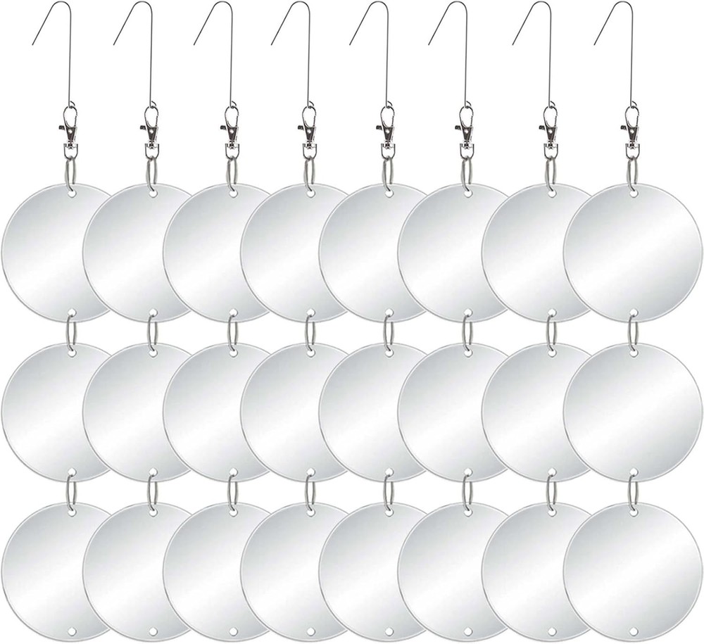 Upgraded Bird Scare Discs Set - Large 24 Discs - Highly Reflective Double-Sid...