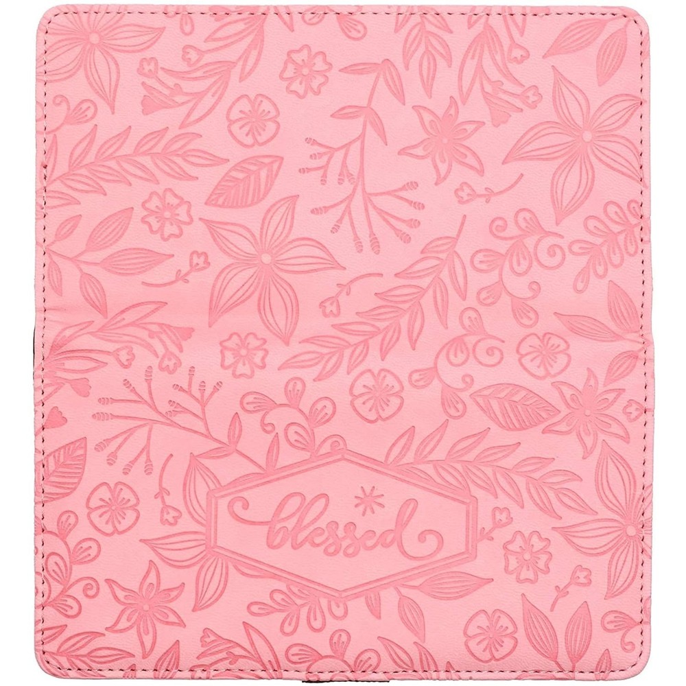 Embossed Checkbook Cover Floral Pattern Check Book Covers RFID-Blocking