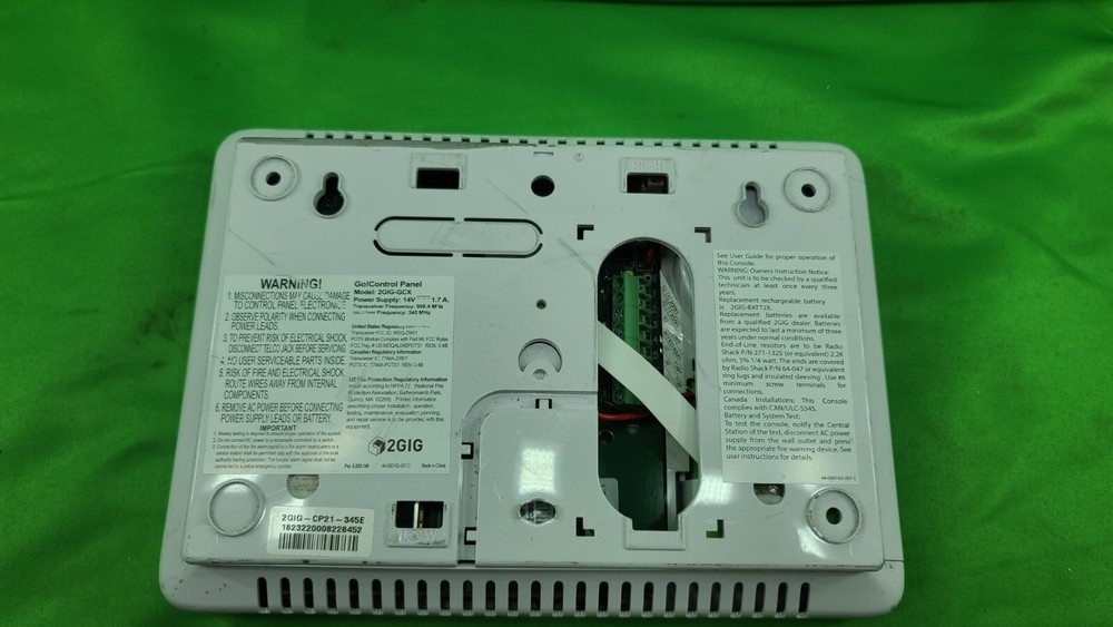 GO! CONTROL PANEL 2GIG-GCX LCD Display, Security System, No Power Supply