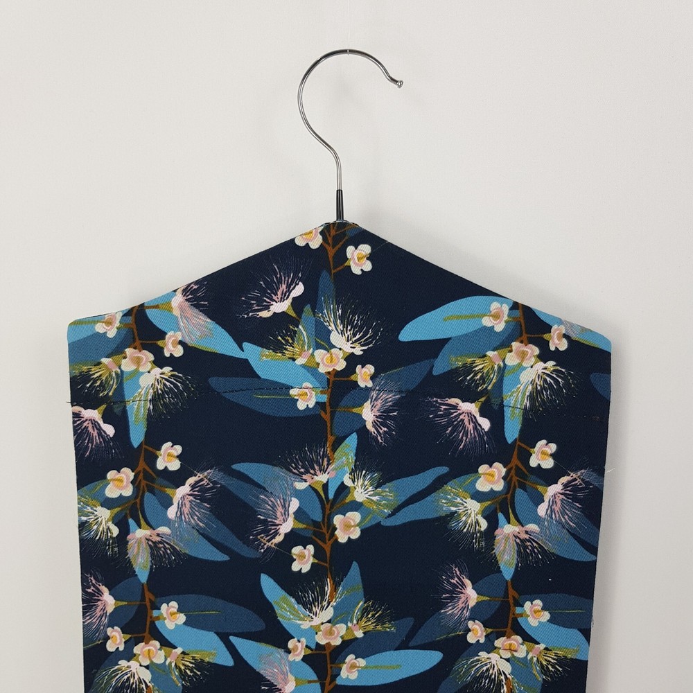 Peg Bag Handmade Navy Blue Floral Patterned Lined Laundry Clothes Peg Holder