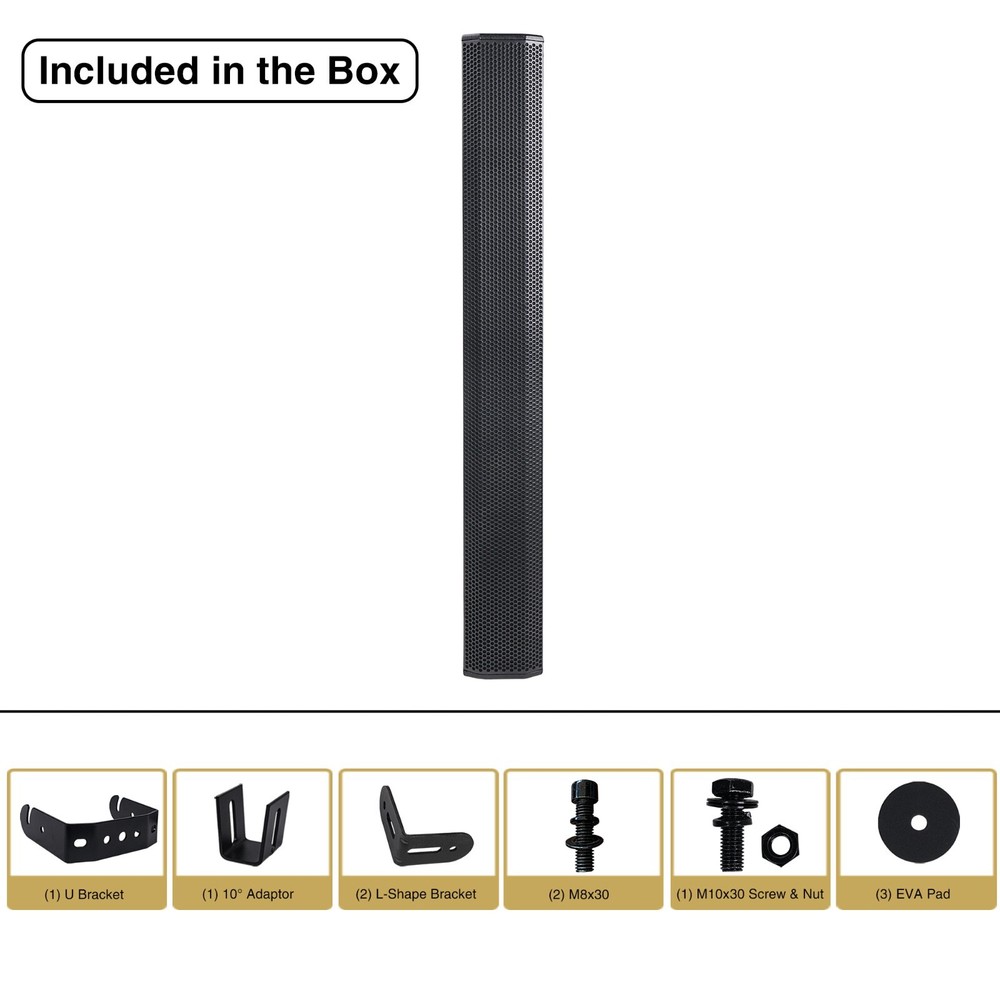 OPEN BOX:Sound Town Passive Wall-Mount Column Mini Line Array (CARPO-V10B-R)