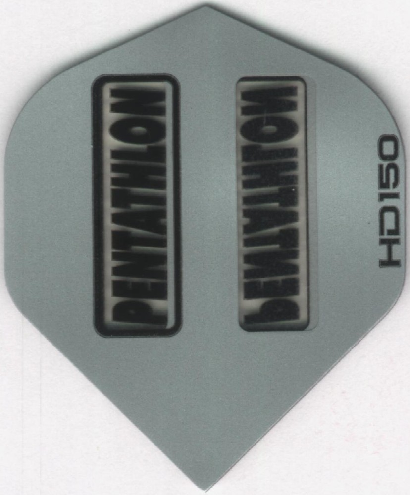 Silver PENTATHLON HD150 Dart Flights: 3 per set