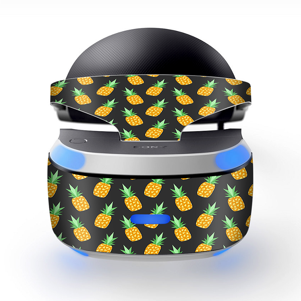 Skin Wrap for Sony Playstation PSVR Headset pineapples grey pattern