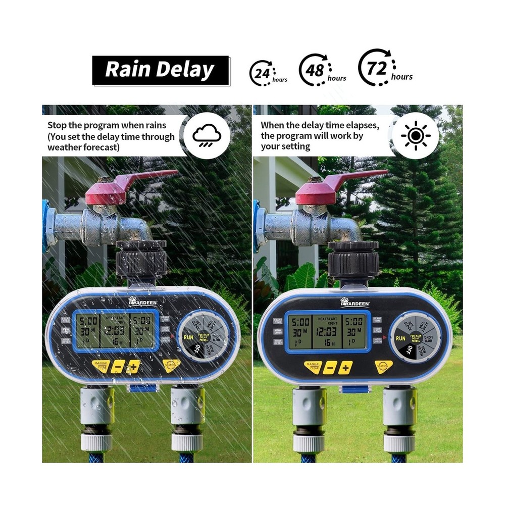 Sprinkler Timer for Garden Hose, Programmable Hose Timer with Rain ... Fast Ship