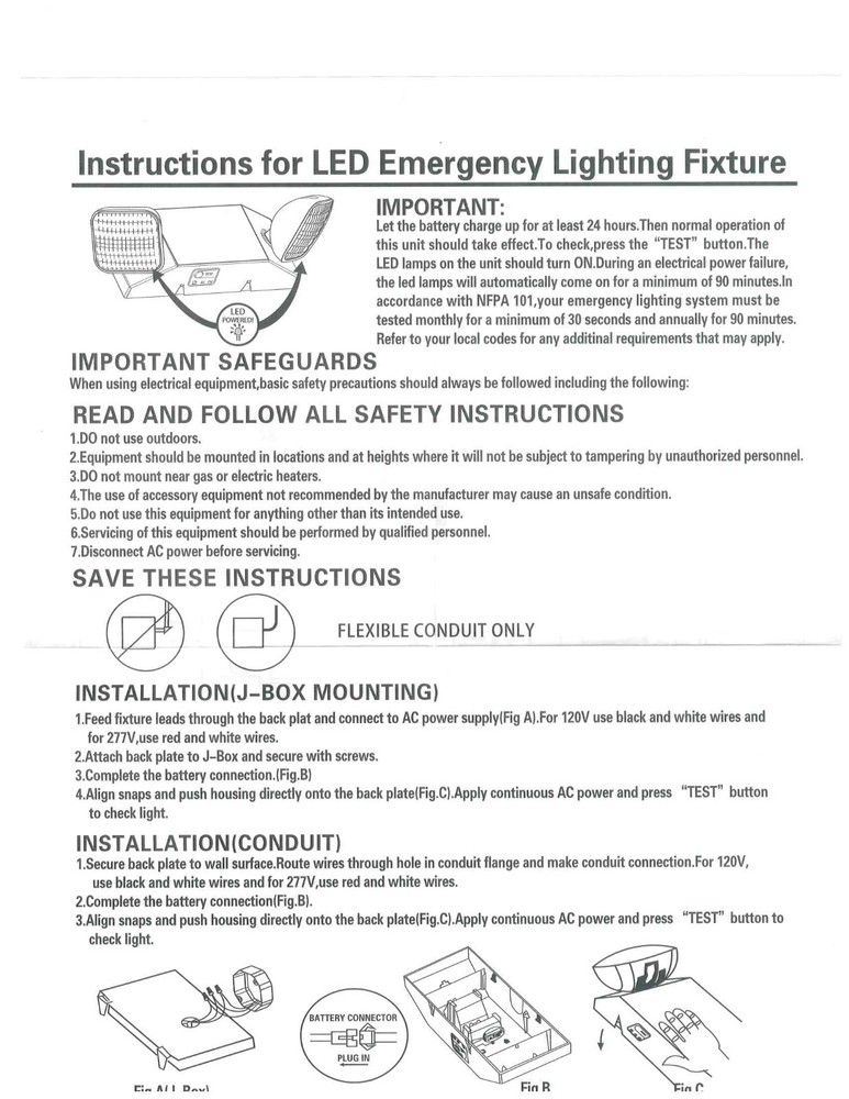 LED Emergency Light Fixtures