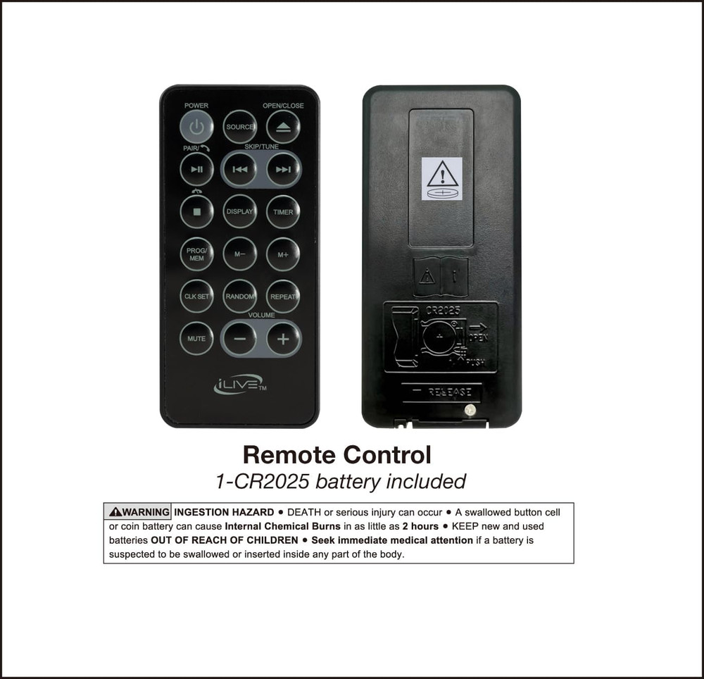 Bluetooth Under Cabinet Radio & CD Player with USB, AUX, Remote & Timer