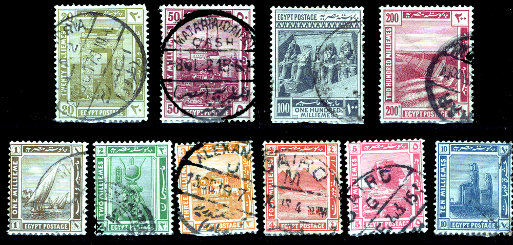 EGYPT 1914 Pictorial Issues 10 Values - USED
