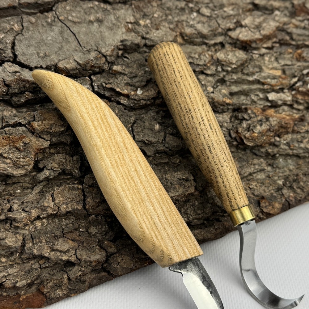 Detail Carving Tools – Hand-Forged Steel, Ash Handle, Sharpening Board & Paste
