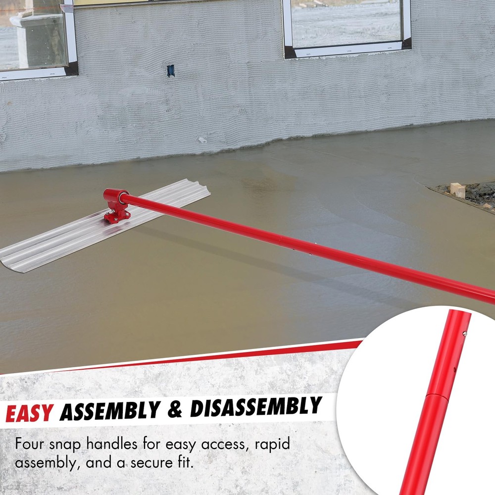 48"Aluminum Bull Float Kit,Adjustable Angle Concrete Finishing Tool with 4Handle