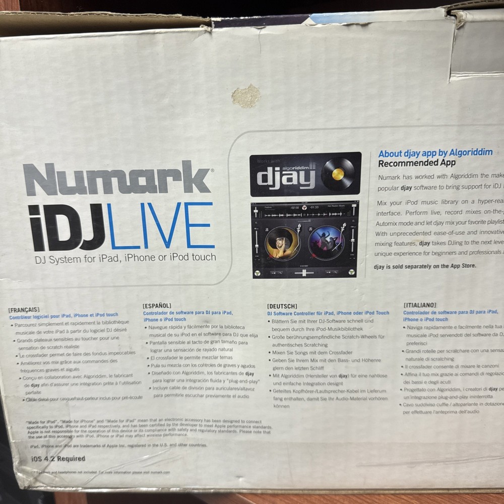 Used Numark IDJ Live: Turntable mixer / DJ controller (for Iphone / Ipad / Ipod)