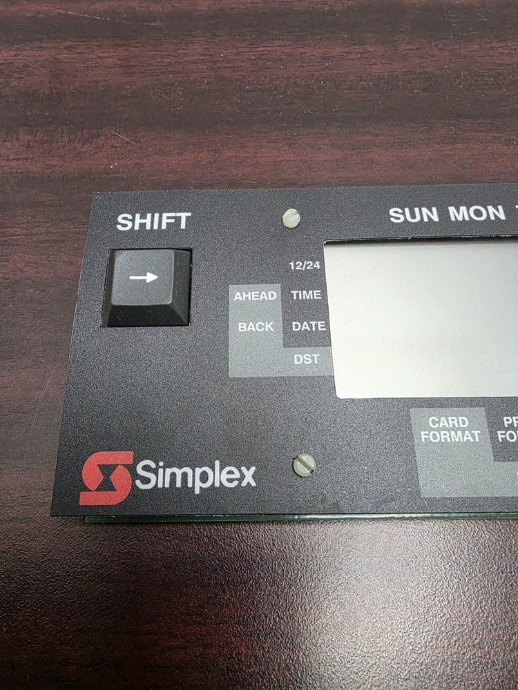 Simplex 1403-9110 Time Recorder LCD Display Screen Control Keypad PCB 605-218A