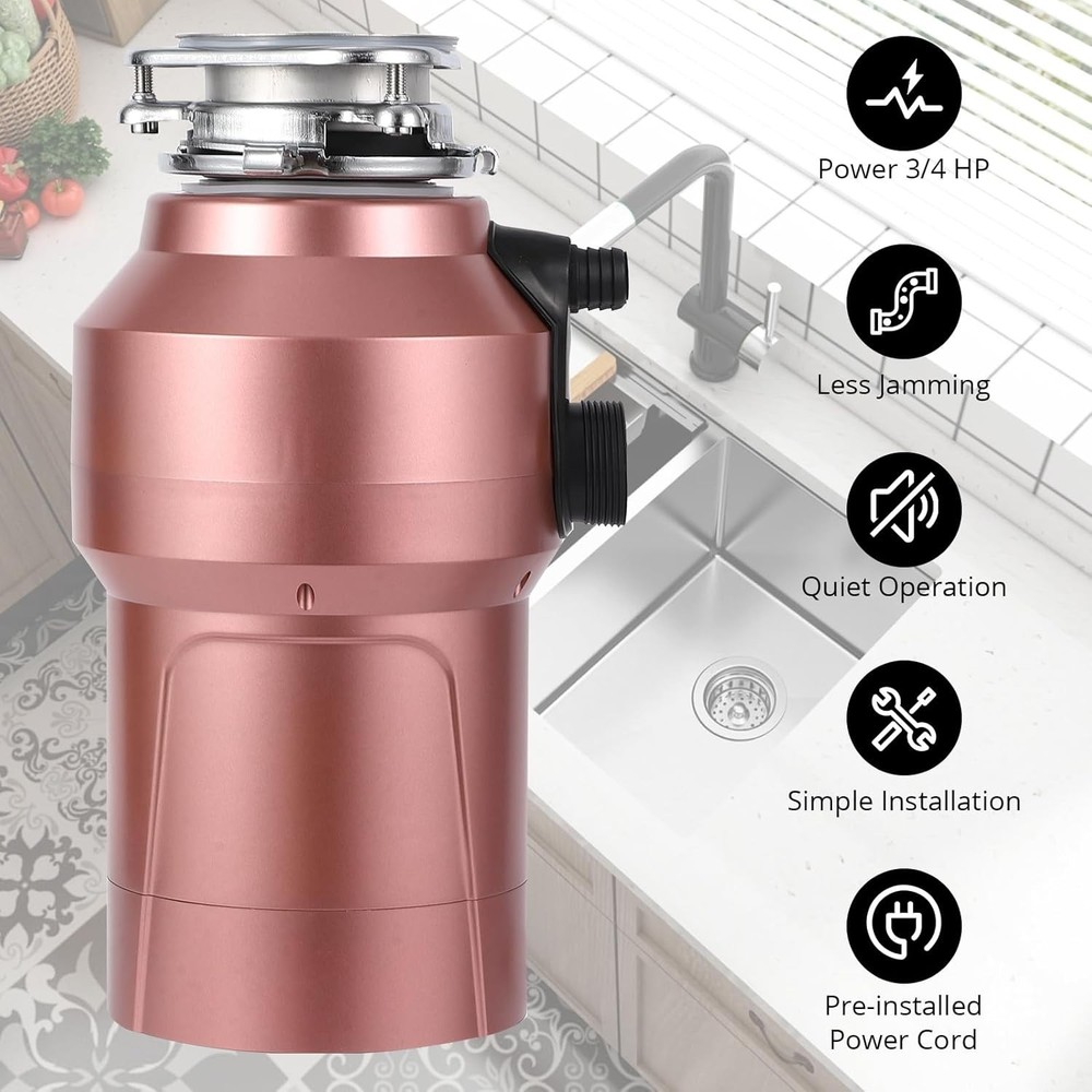 Food Garbage Disposals 3/4HP Continuous Feed Food Waste Disposer 560W 4200r/Min