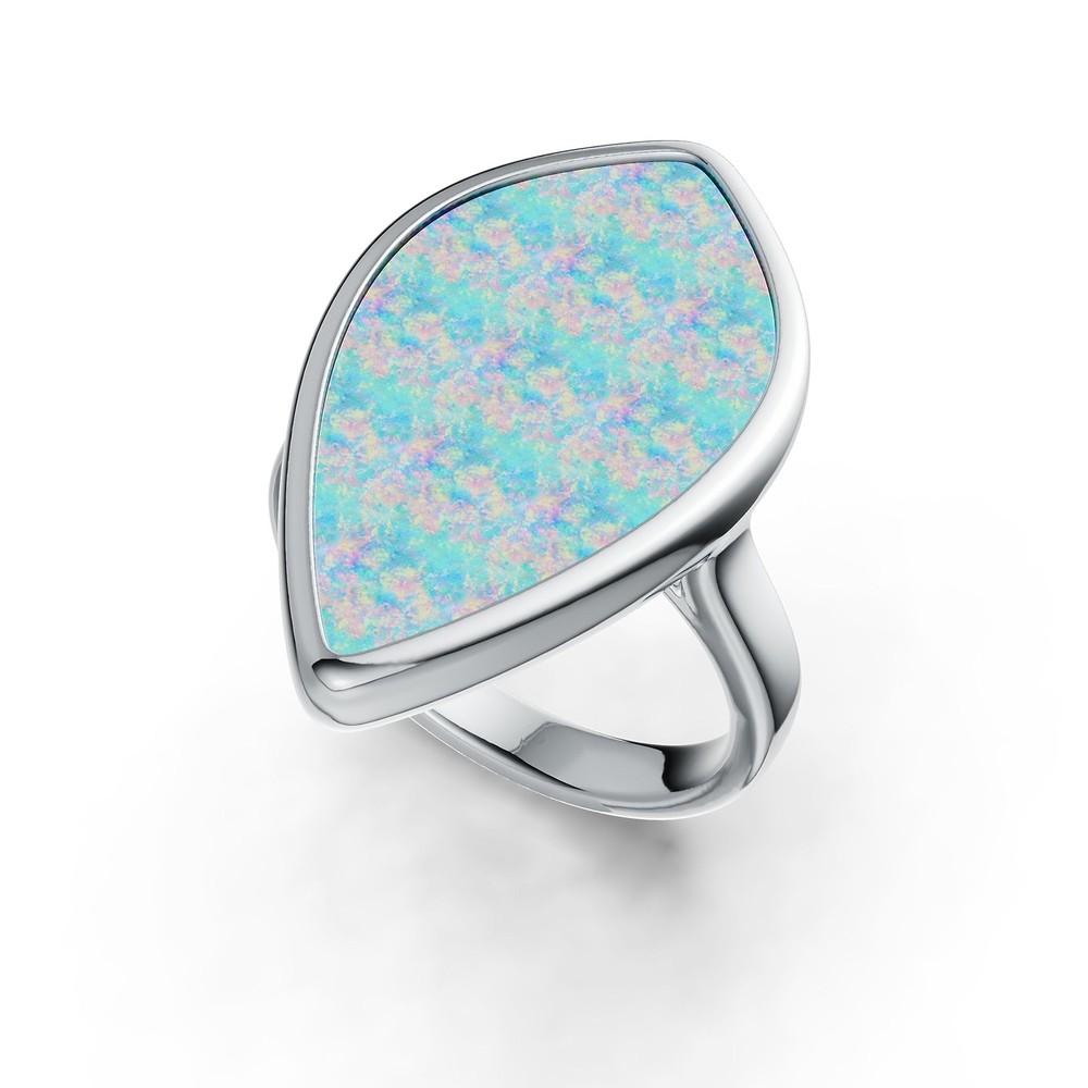 Sterling Silver Semi Mount Ring Setting Pear PE 24x14mm Cabochon