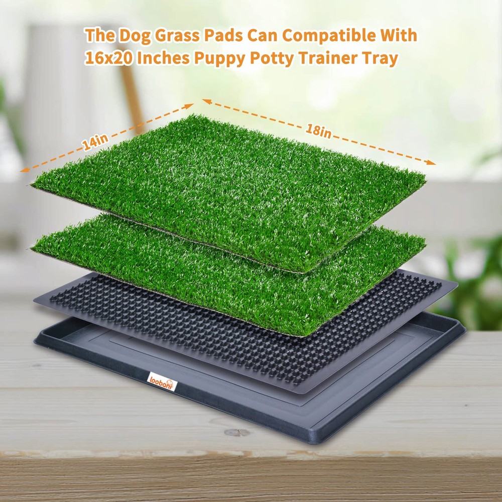 Small Dogs Grass Pad with Reusable Pee Pads Set, Artificial Grass Mat Washable