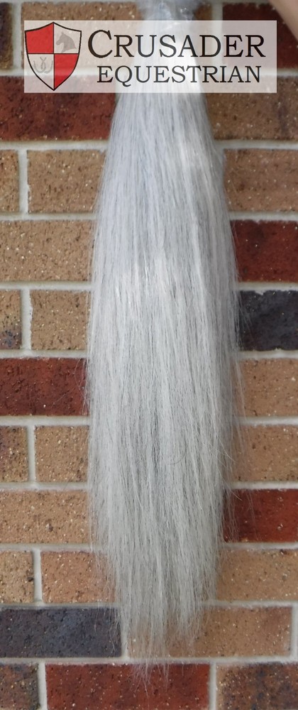 New Light Grey False Tail Double Thickness 70-75 cms Horse Pony show AUST