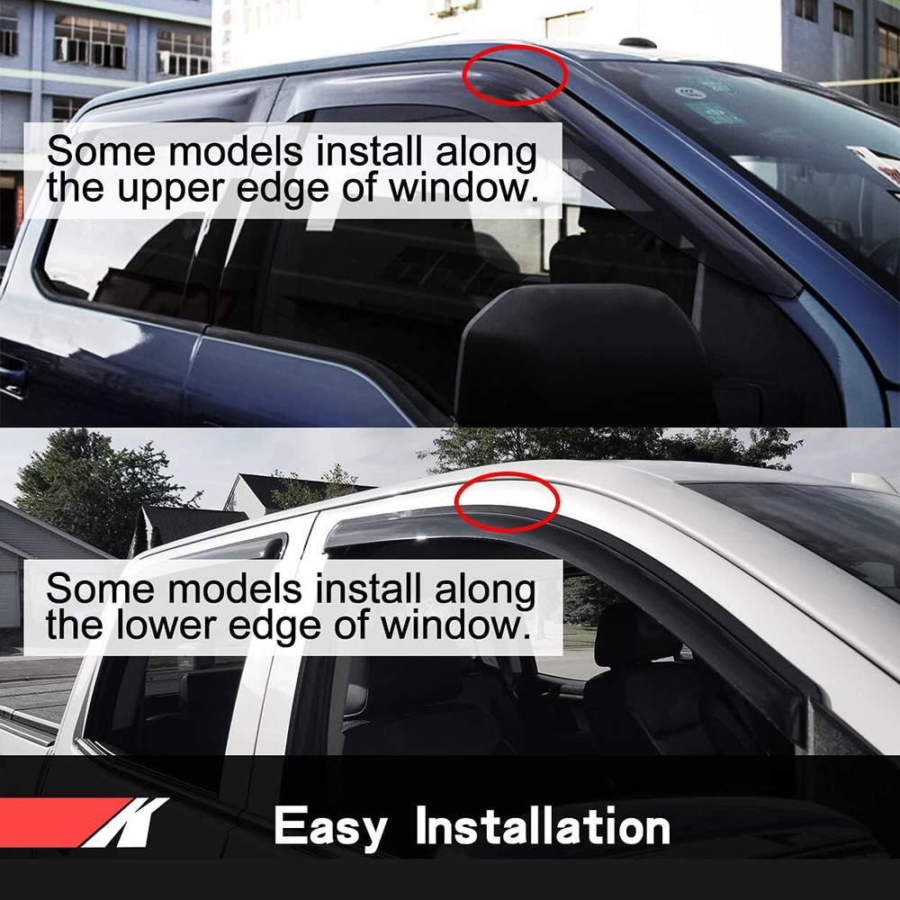 4Pcs Window Wind Deflector Window Visor for 2003 - 2005 Ford Excursion