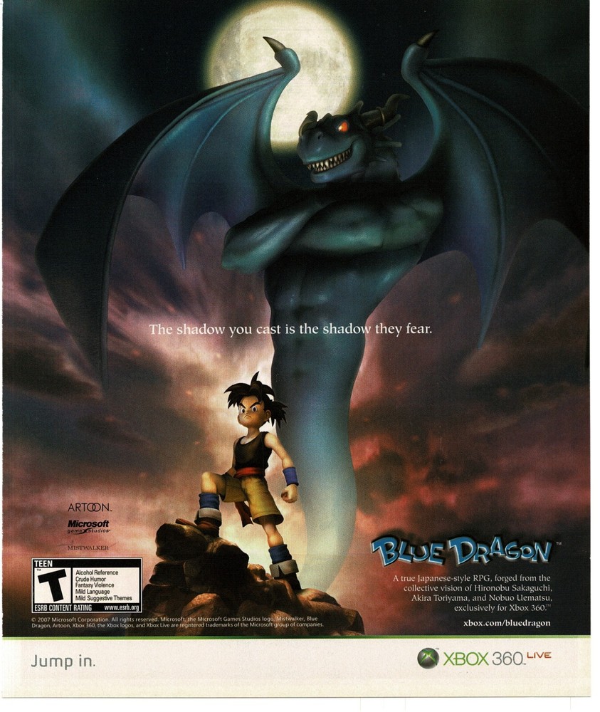 2007 Blue Dragon Video Game Vintage Print Ad Microsoft