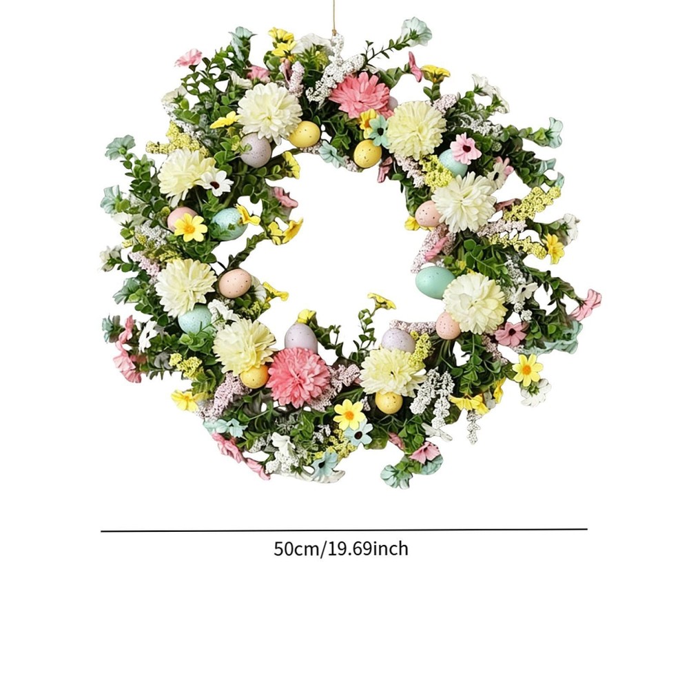Easter Eggs Wreath Spring Flower Wreath Versatile Decorative Lovely Easter