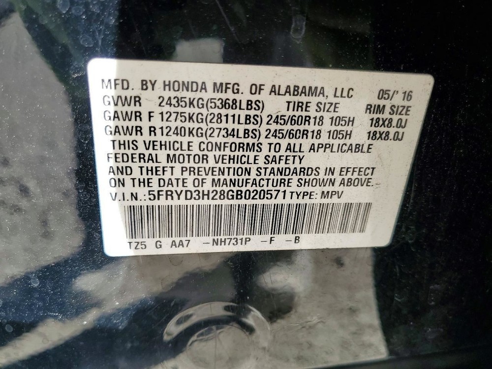 Console Front Floor Fits 16-20 MDX 5008404