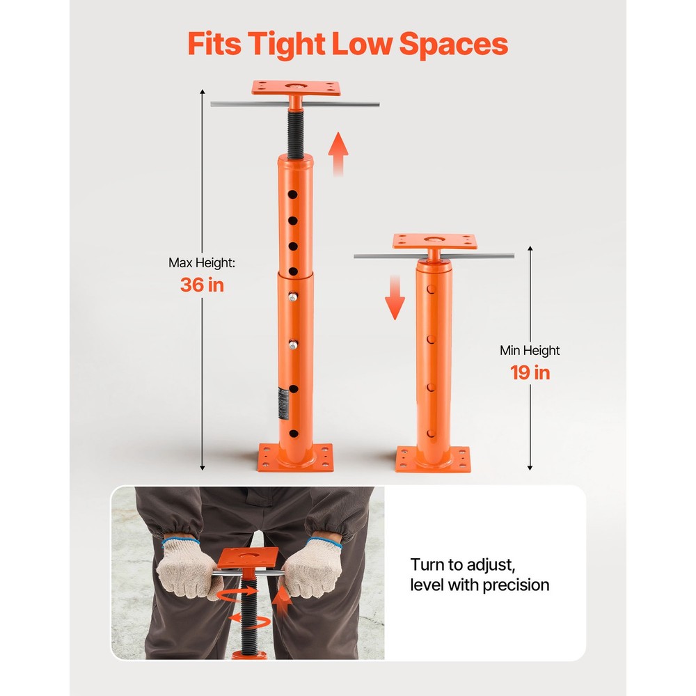 Uimoso Adjustable Floor Jack Posts for Leveling, 2PCS 19-36 Inch