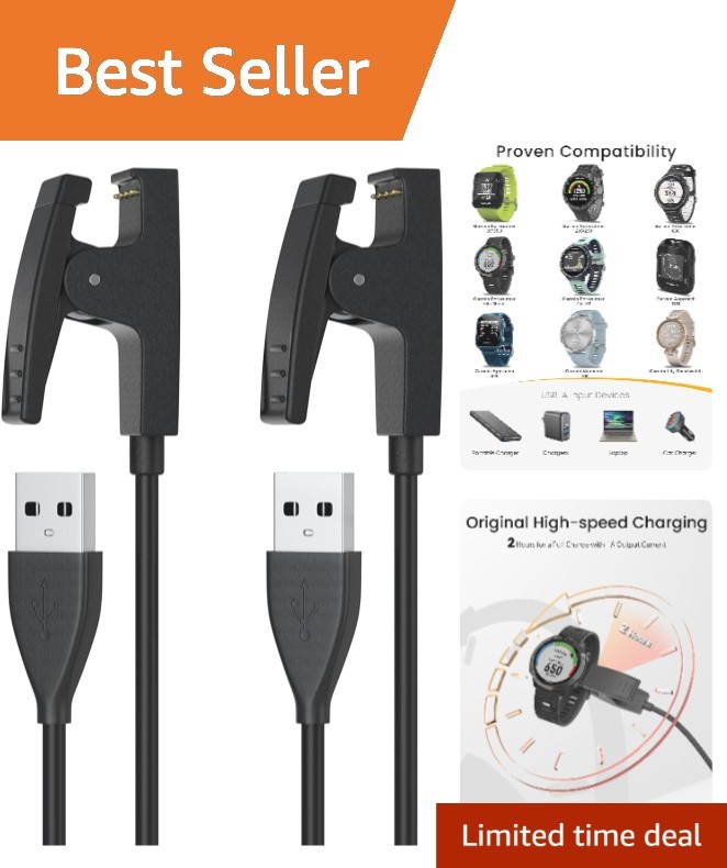 Durable 3.3ft Replacement Charging Cable for Garmin Lily, Forerunner & Vivomove