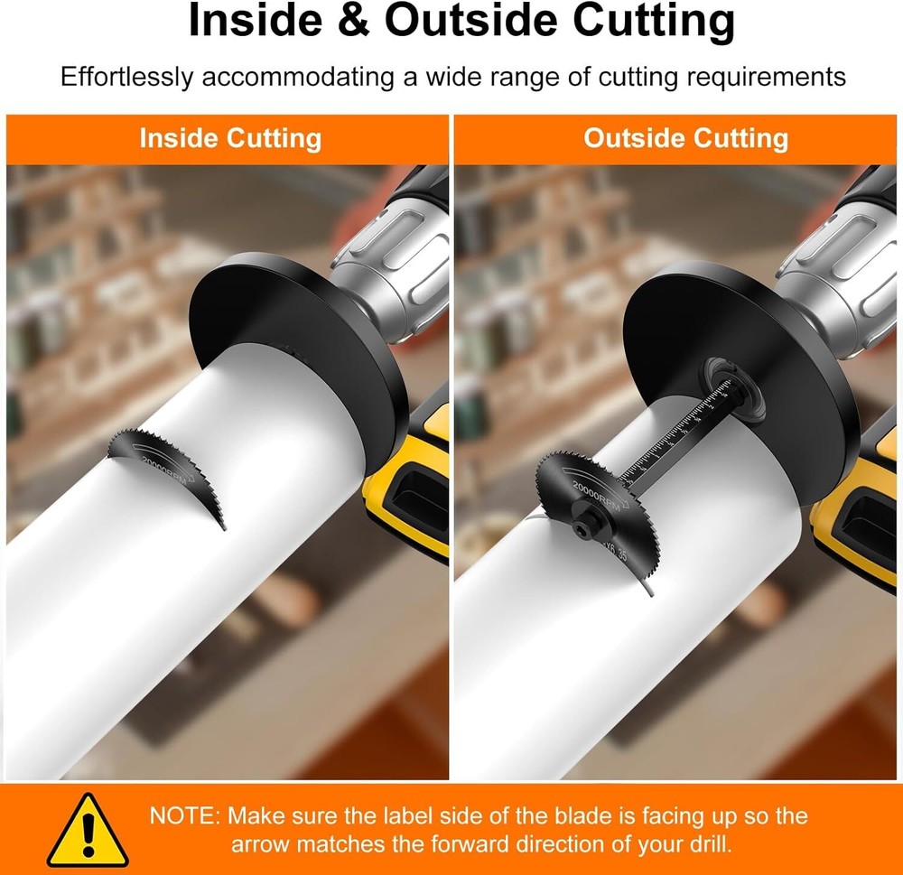Inside Pipe Cutter for PVC Pipe, Cutter Tool Set with Scale - Adjustable Depth G
