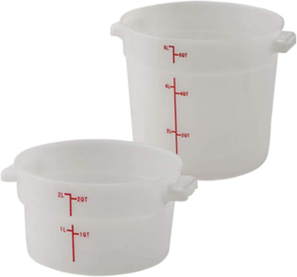 Winco PP Round Storage Container, 12-Quart, White
