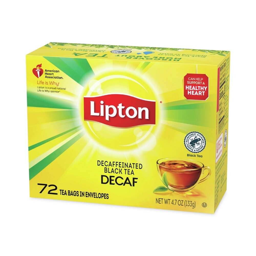 Lipton 290 Tea Bags - Decaffeinated (72/BX) New