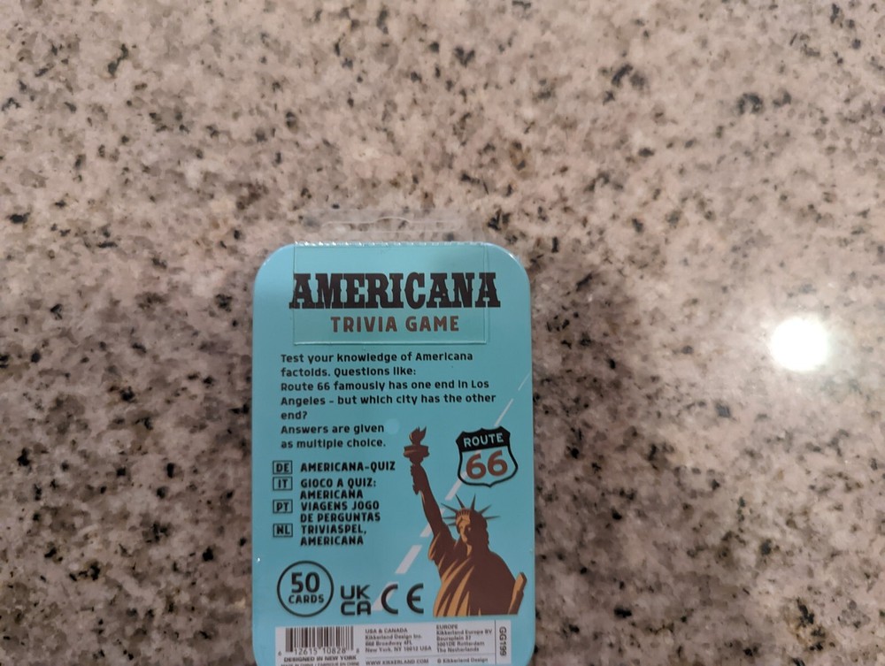 Americana Trivia Game 50 cards