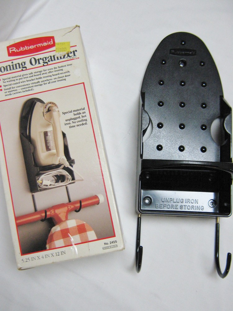 RUBBERMAID HANGING WALL MOUNT IRON RACK STORAGE BLACK STAND