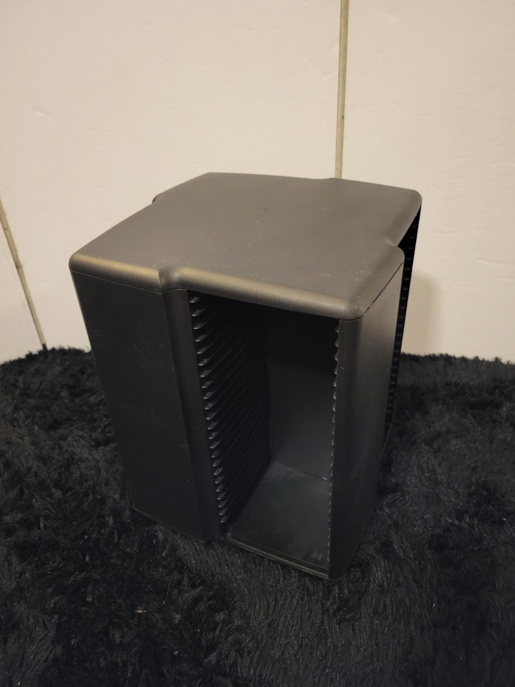 Laserline 100 CD Black Square Spinning Carousel Storage Display Rack