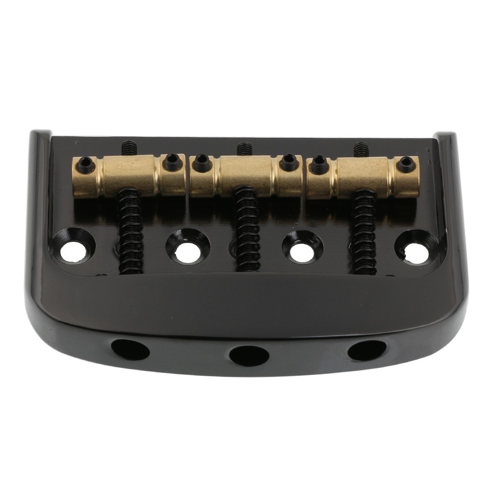 Half Size Short Vintage Style 6 String Guitar Bridge with 3 Brass Saddle Black
