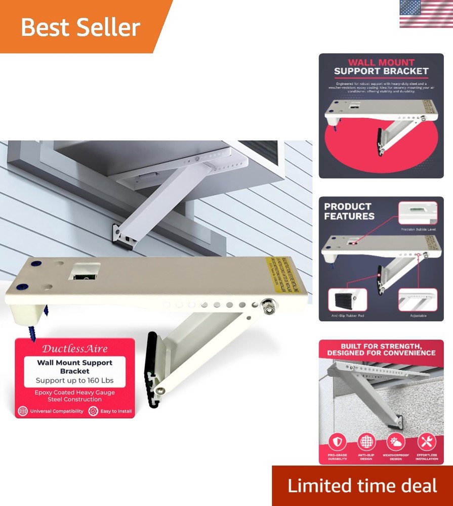 DA-160 Universal Wall Bracket for HVAC Systems - Epoxy-Coated, Durable Design