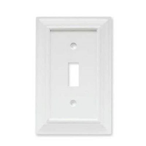 Wood Architectural Single Switch Wall Plate- White