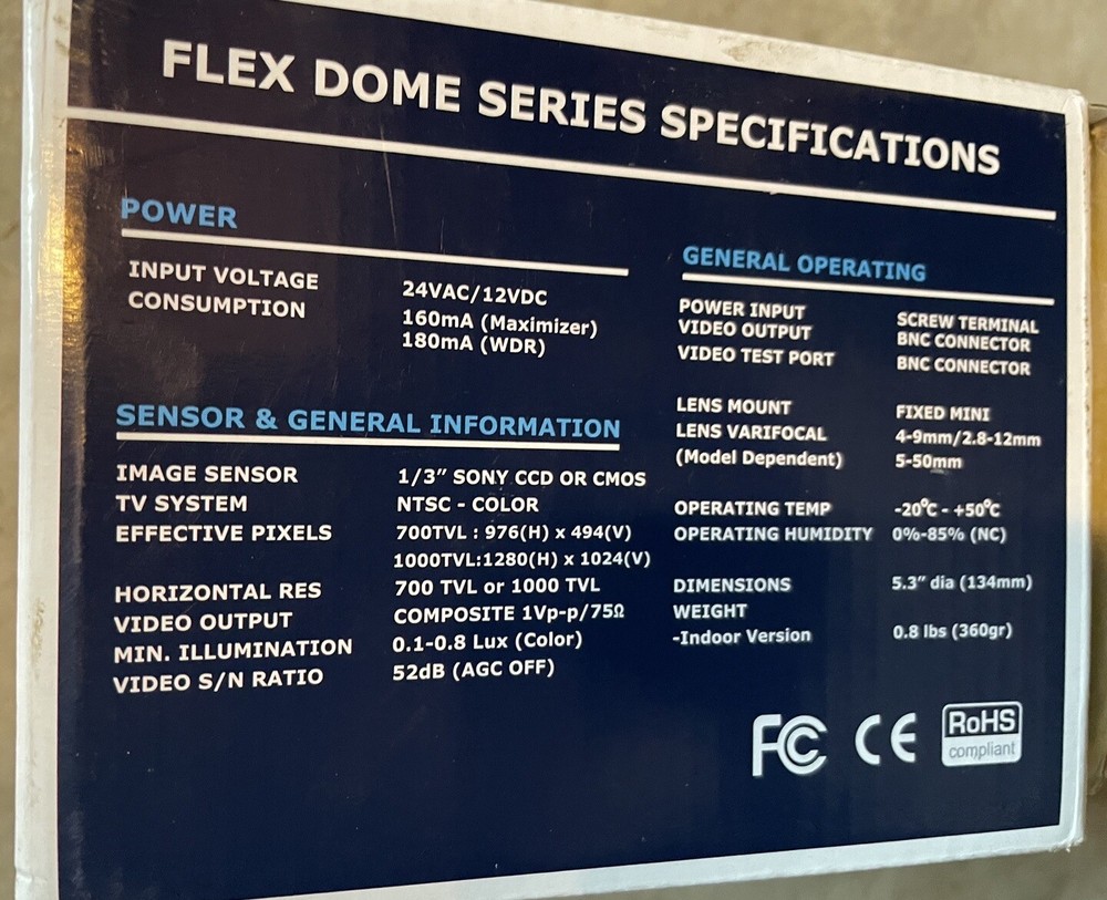 Costar Video Systems Flex Vandal Dome Series CDC3128IWDC
