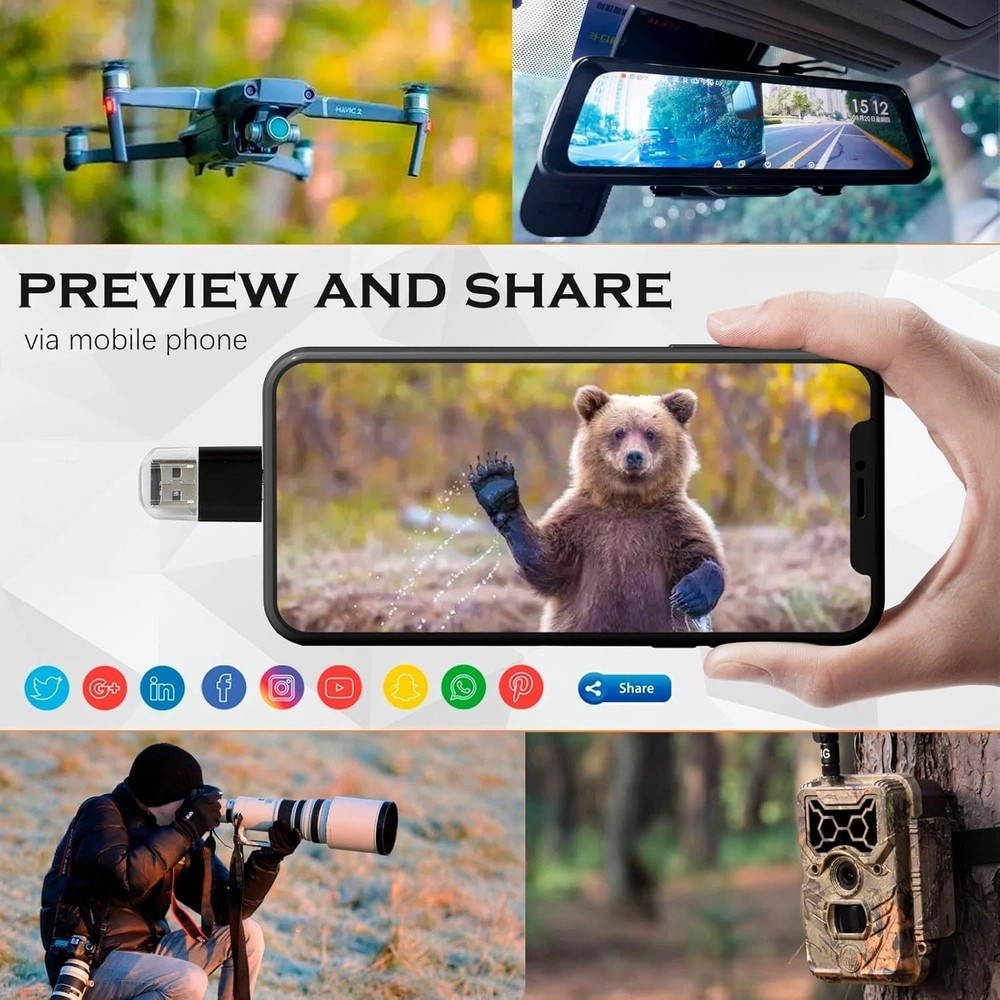 [2 Pack] Micro SD Card Reader USB-C/USB Adapter for Android Phone, PC, Laptop