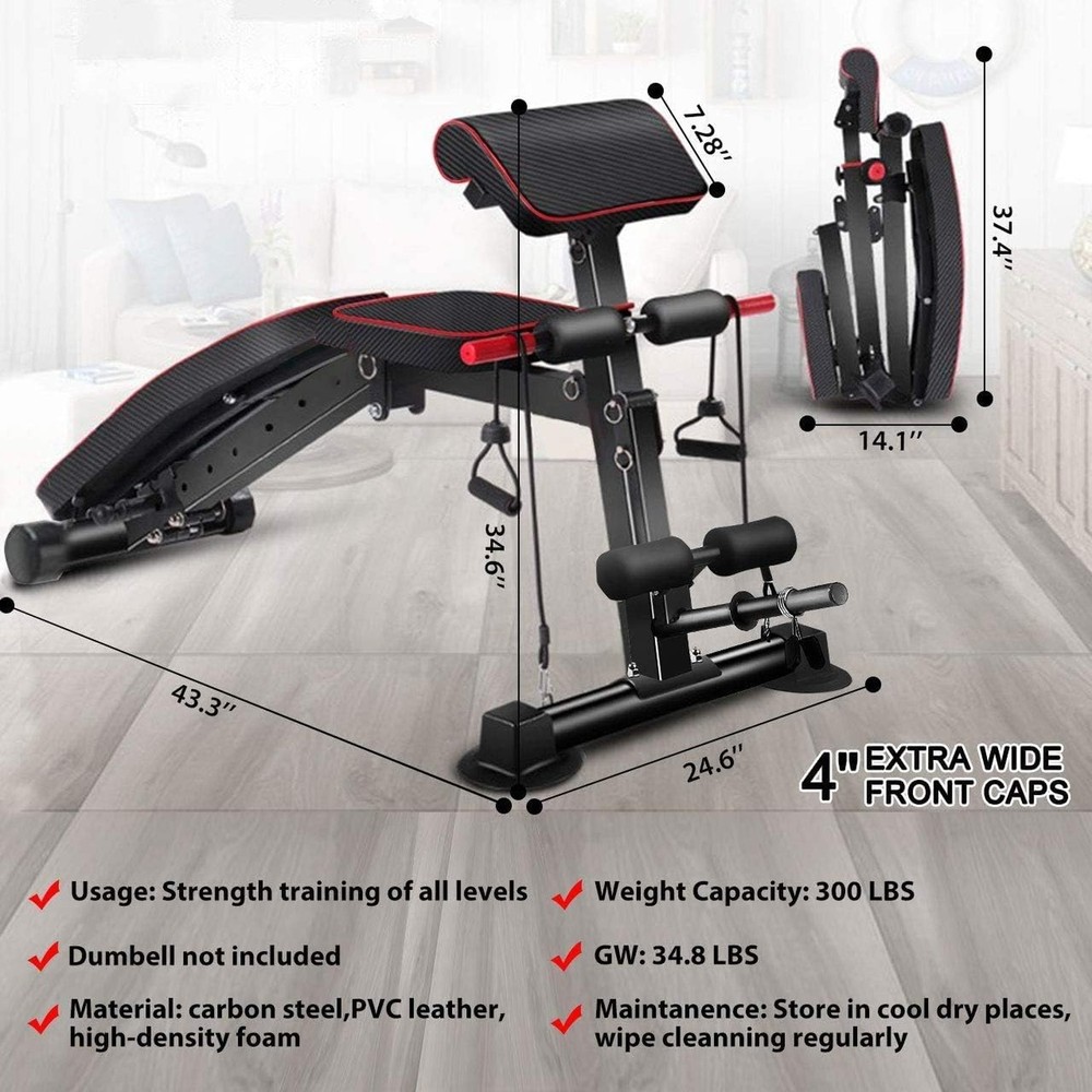 Adjustable Weight Bench - Utility workout Benches for Exercise, Free Installa...