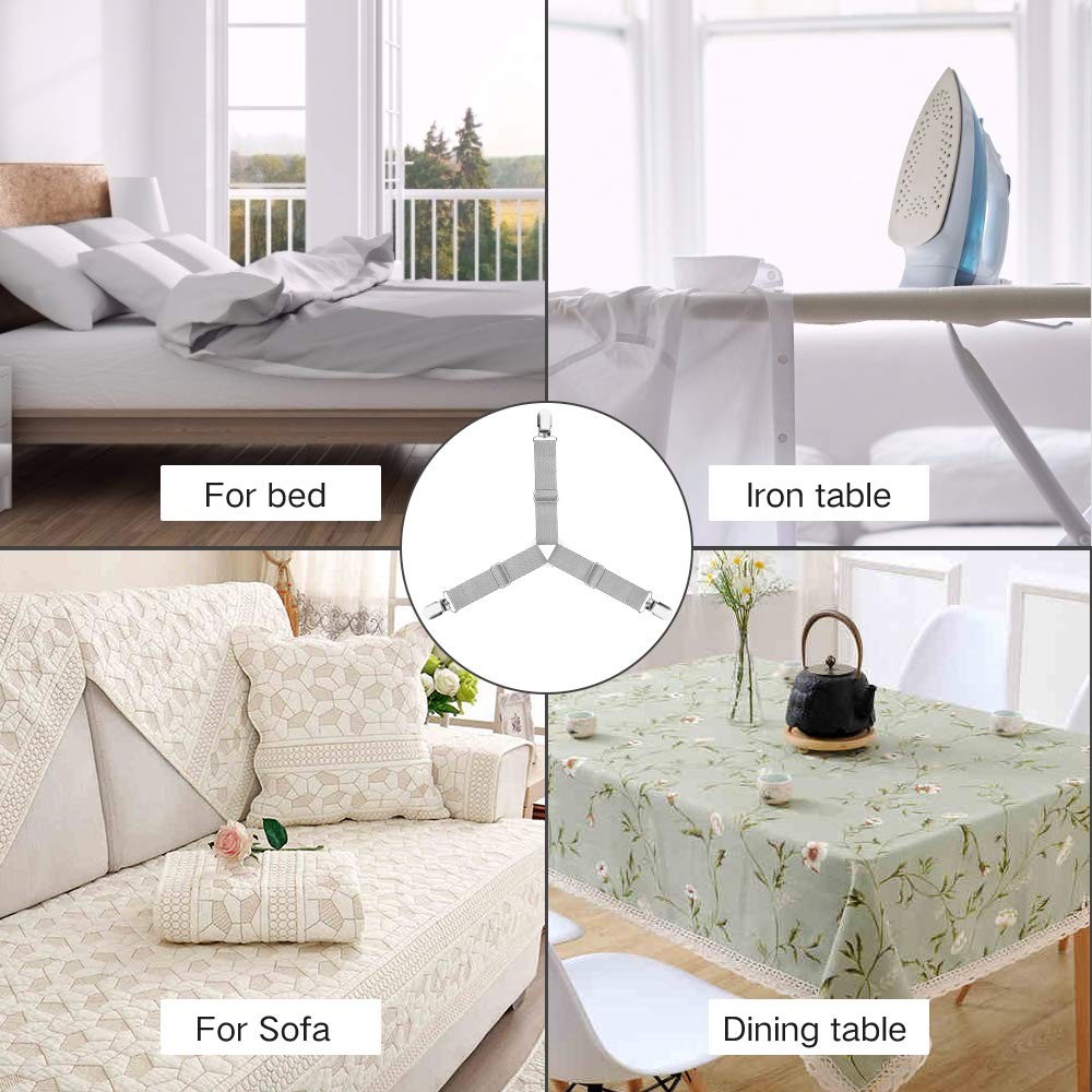 8 Pcs Adjustable Fitted Sheet Straps, Bed Corner, Clips, Fasteners, Suspenders