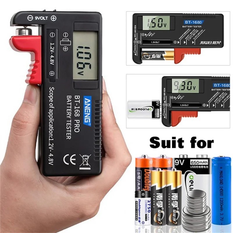 Universal Digital Battery Tester LCD AA AAA C D 9V Checker Tool