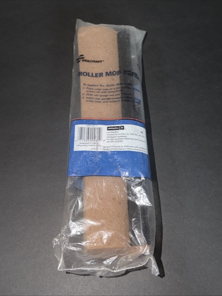 SKILCRAFT MR 931 ANGLED HEAD ROLLER MOP REFILL SPONGE Brown