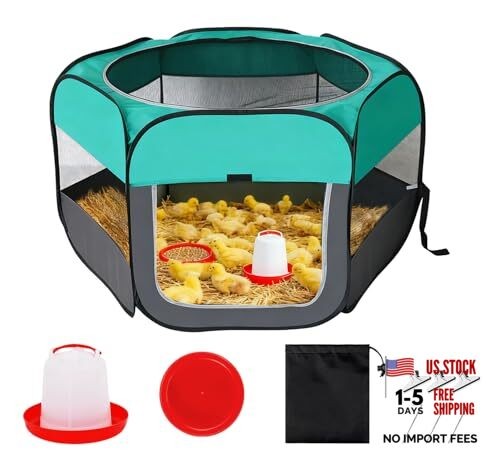 Pop Up Chicken Brooder Starter Kit - Easy to Assemble, Portable & Easy to