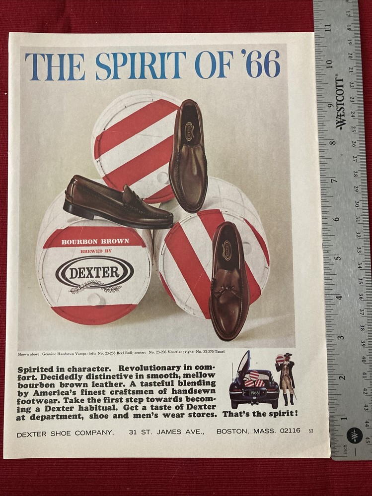Dexter Shoe Company Boston Mass. 1966 Ad - Great To Frame!