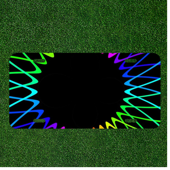 Custom Personalized License Plate Auto Tag With Color Sun Design Add Names