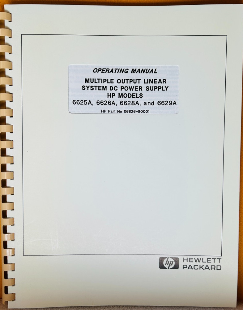 HP 06626-90002 1993 Multiple Output Linear System DC Power Supply Oper Manual.