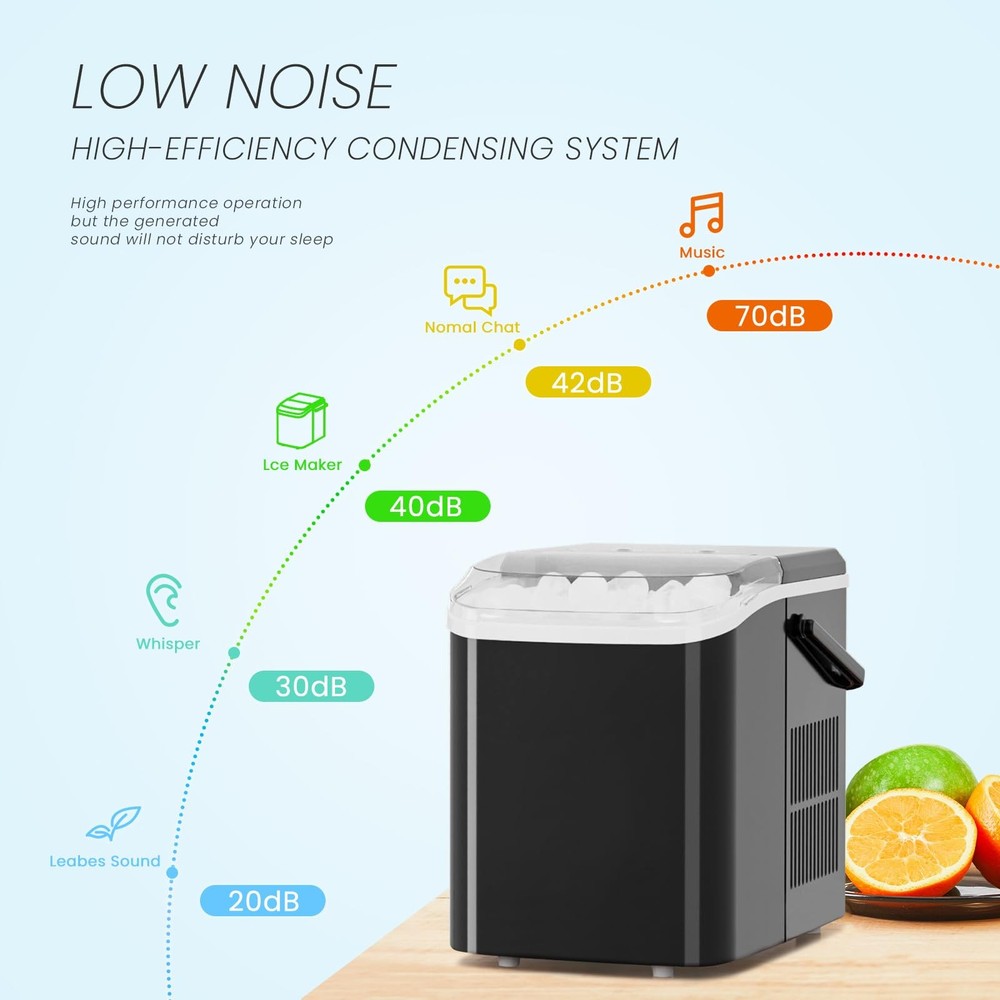 Ice Makers Countertop, Portable Ice Machine with Handle, 6 Mins 9 Bullet Ice ...