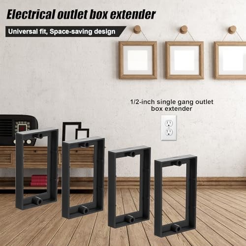 4pcs 1/2 Inch Single Gang Outlet Box Extender, Electrical Extender...