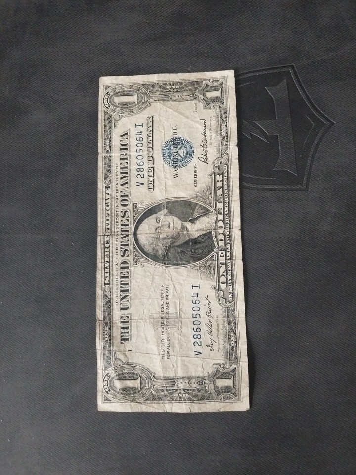 1935 1 silver certificate Series 1935f