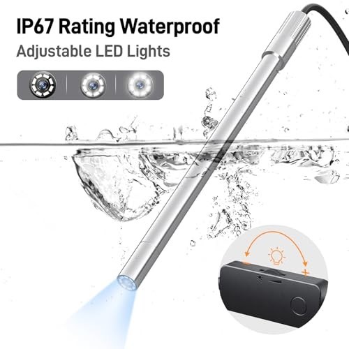 Portable USB-C Digital Microscope 10X-200X Magnification, 8 LED Lights, Handheld