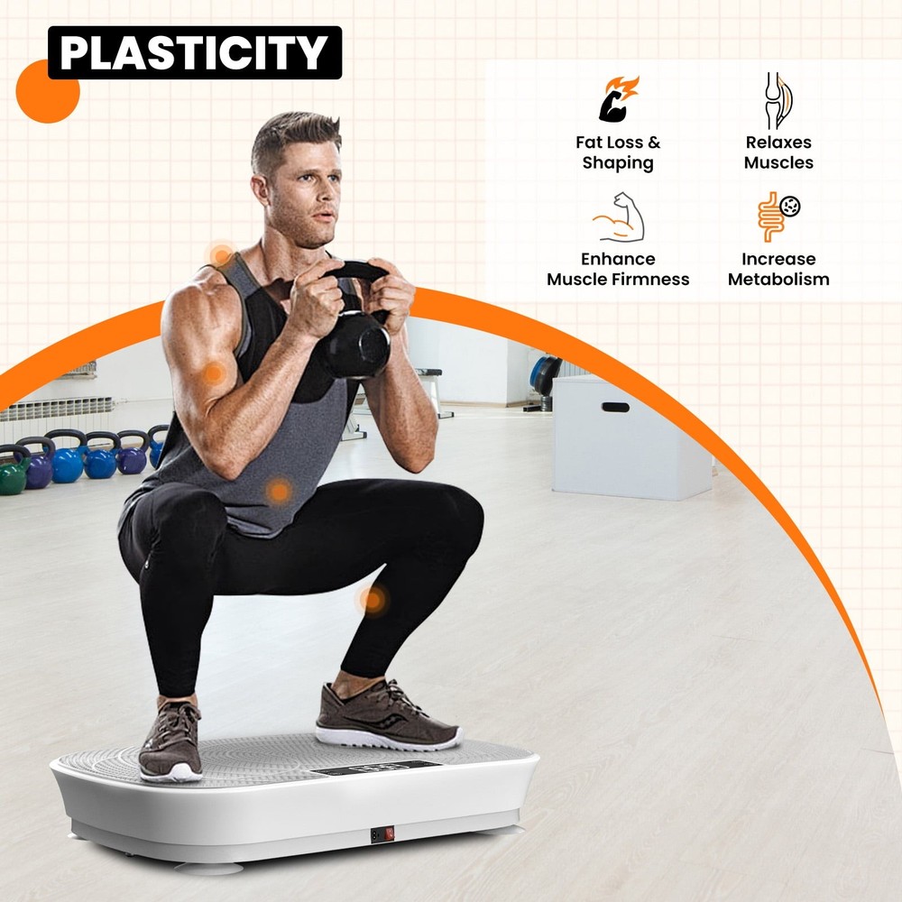 COOLHUT VIBRATION PLATE EXERCISE MACHINE BODY WORKOUT WAVE VIBRATION PLATE WHITE